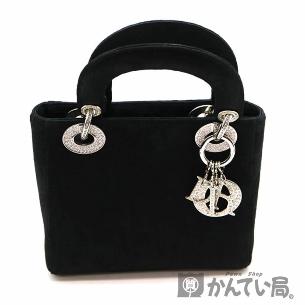 CDIOR Lady Dior Canvas Black Handbag
